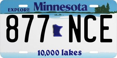 MN license plate 877NCE