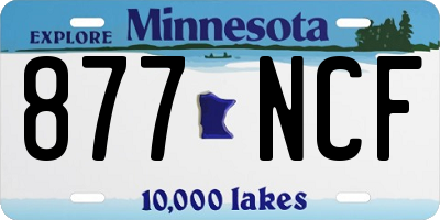 MN license plate 877NCF