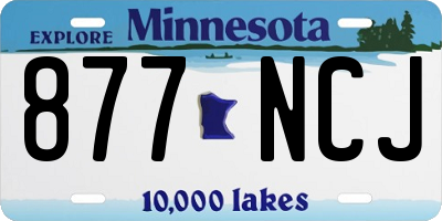 MN license plate 877NCJ