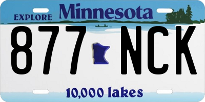 MN license plate 877NCK