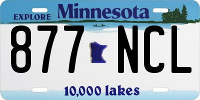 MN license plate 877NCL