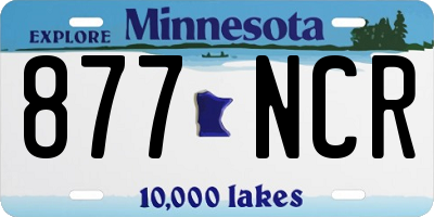 MN license plate 877NCR
