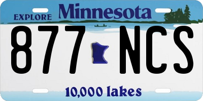 MN license plate 877NCS