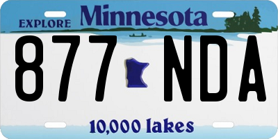 MN license plate 877NDA