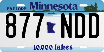MN license plate 877NDD