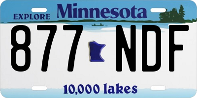 MN license plate 877NDF