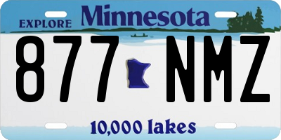 MN license plate 877NMZ