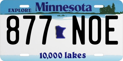 MN license plate 877NOE
