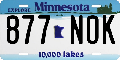 MN license plate 877NOK