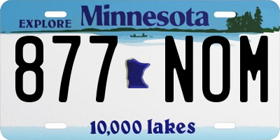 MN license plate 877NOM