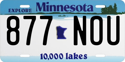 MN license plate 877NOU