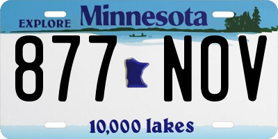 MN license plate 877NOV