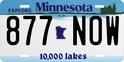 MN license plate 877NOW