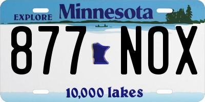 MN license plate 877NOX