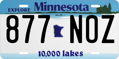 MN license plate 877NOZ