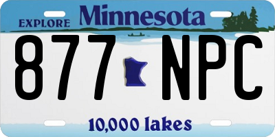 MN license plate 877NPC