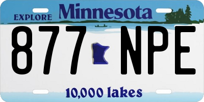 MN license plate 877NPE