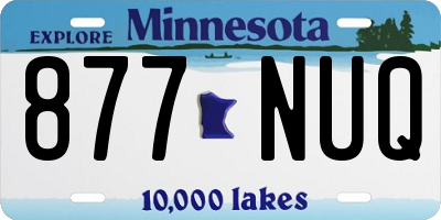 MN license plate 877NUQ