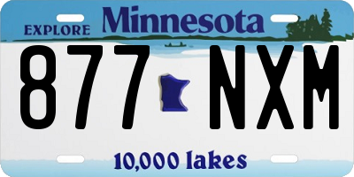 MN license plate 877NXM