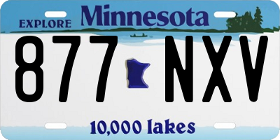 MN license plate 877NXV