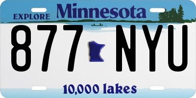 MN license plate 877NYU