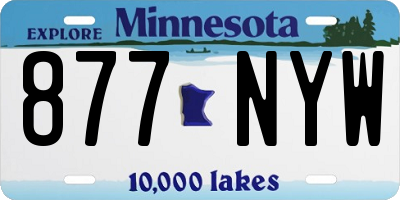 MN license plate 877NYW