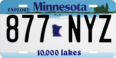 MN license plate 877NYZ