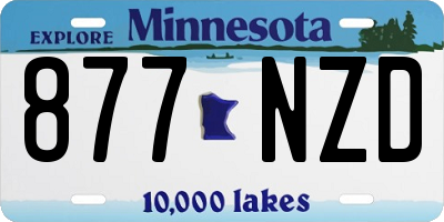 MN license plate 877NZD