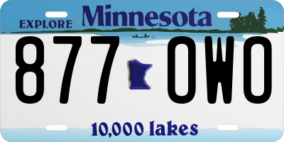 MN license plate 877OWO