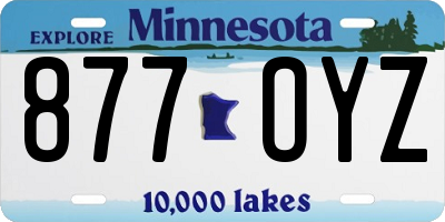 MN license plate 877OYZ