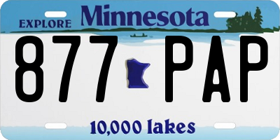 MN license plate 877PAP