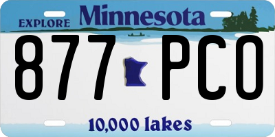 MN license plate 877PCO