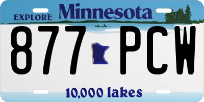 MN license plate 877PCW