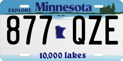 MN license plate 877QZE