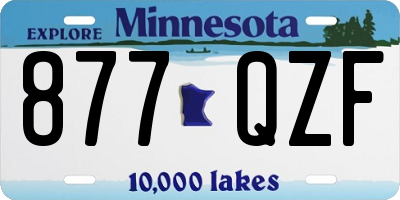 MN license plate 877QZF
