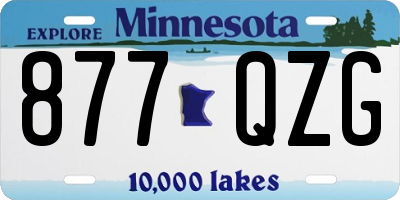 MN license plate 877QZG