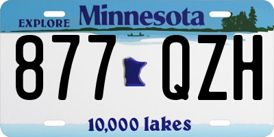 MN license plate 877QZH