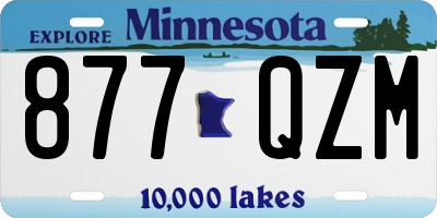 MN license plate 877QZM