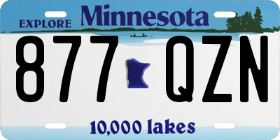 MN license plate 877QZN