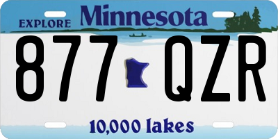 MN license plate 877QZR