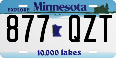 MN license plate 877QZT