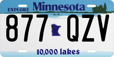 MN license plate 877QZV