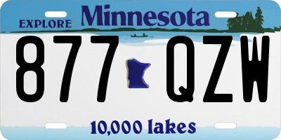 MN license plate 877QZW