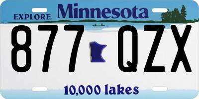 MN license plate 877QZX