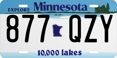 MN license plate 877QZY
