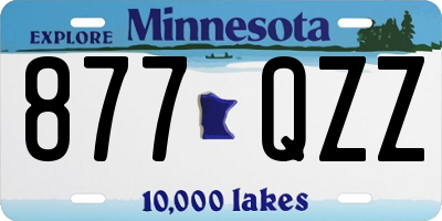 MN license plate 877QZZ