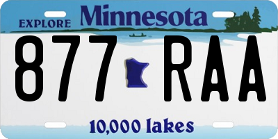 MN license plate 877RAA