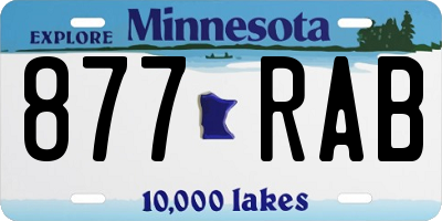 MN license plate 877RAB