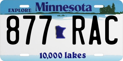 MN license plate 877RAC