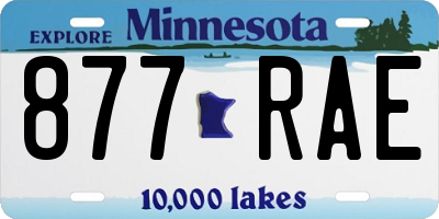 MN license plate 877RAE